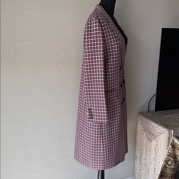 NWT Burberry authentic Women's cotton Double-Breasted Check Blazer. Size 10 - Picture 4 of 11